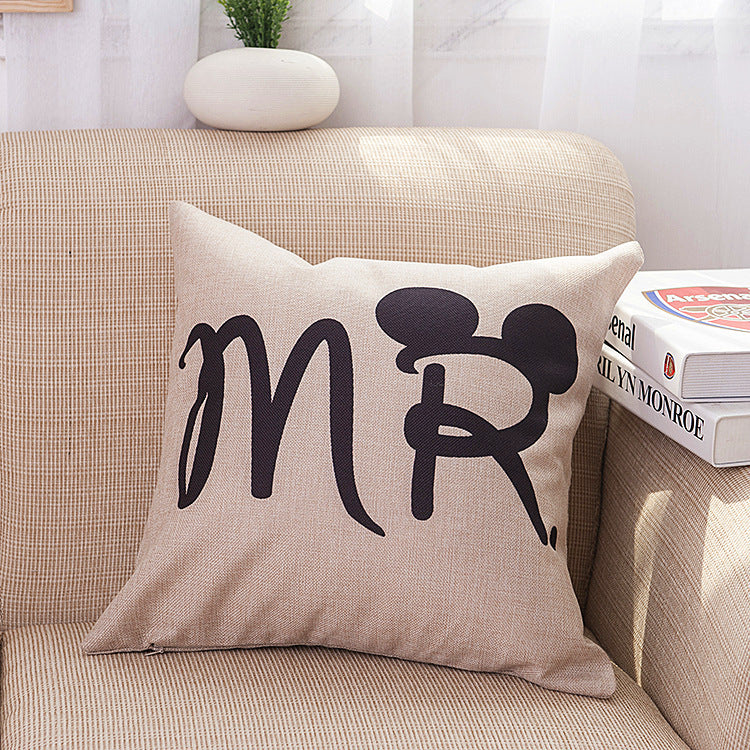 Valentine linen pillow sofa cushion