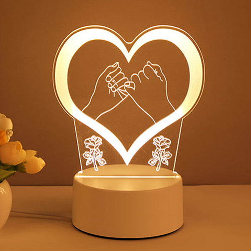 3D Lamp Acrylic USB LED Night Lights Neon Lamp For Room Decor Valentines Day Gifts