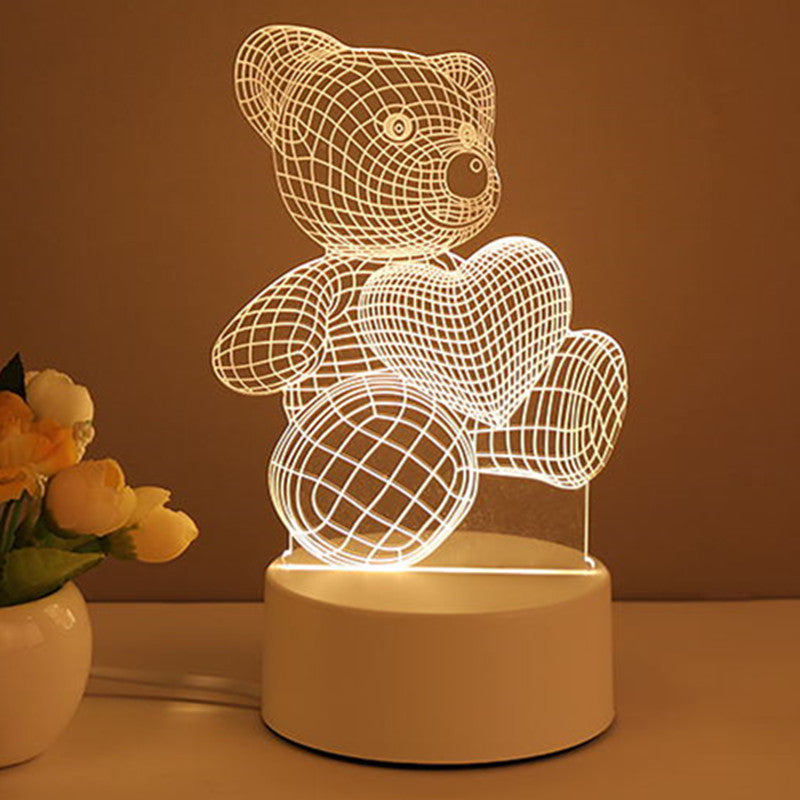 3D Lamp Acrylic USB LED Night Lights Neon Lamp For Room Decor Valentines Day Gifts