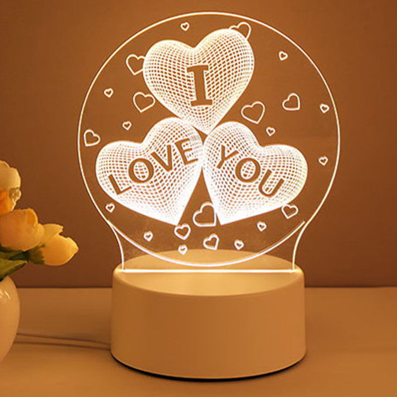 3D Lamp Acrylic USB LED Night Lights Neon Lamp For Room Decor Valentines Day Gifts