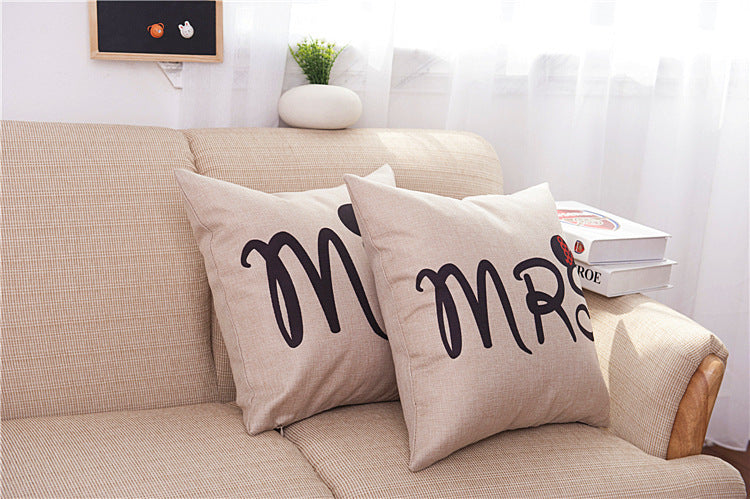 Valentine linen pillow sofa cushion