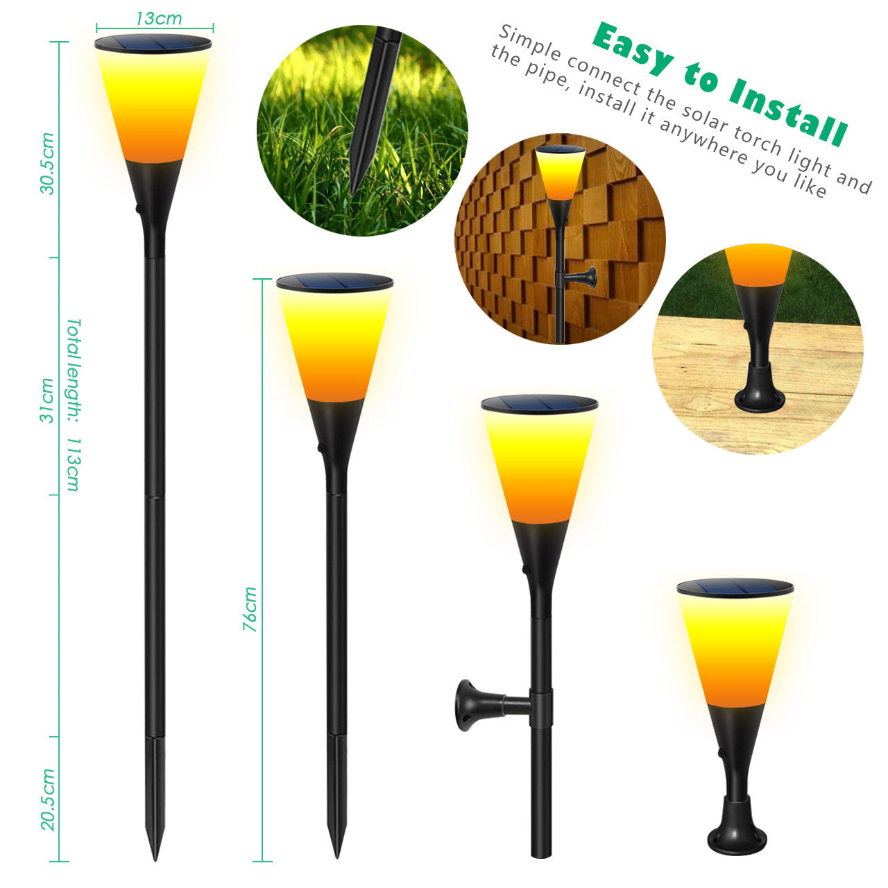 Solar Flame torch outdoor induction light