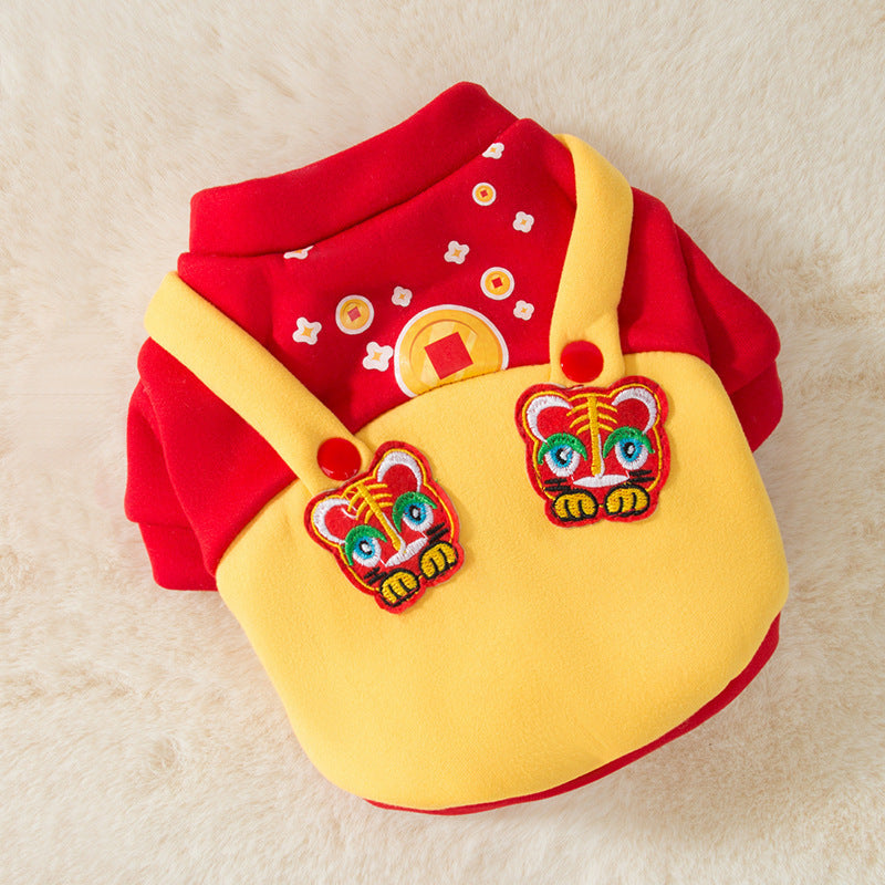 SO CUTE! Cat Chinese New Year Sweater Tiger Patch