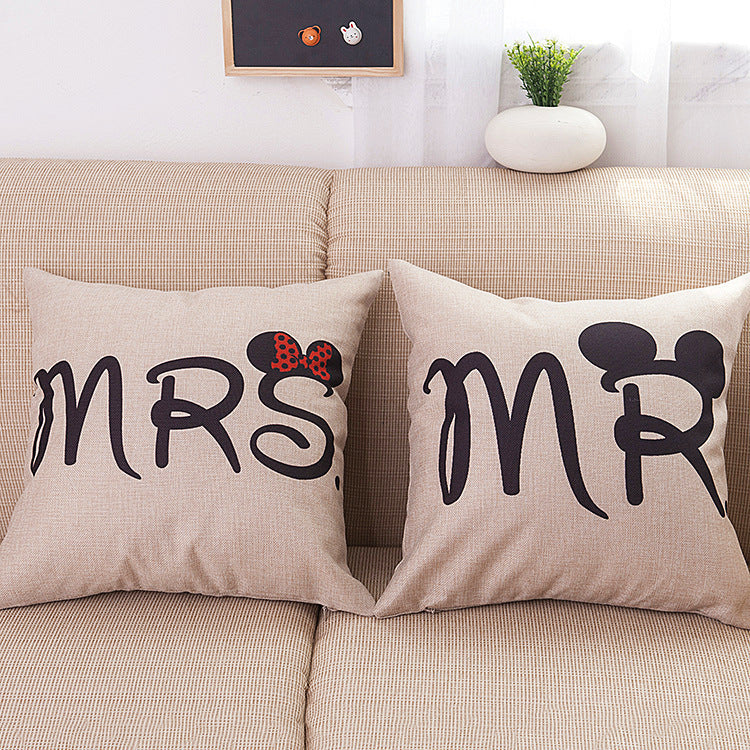 Valentine linen pillow sofa cushion