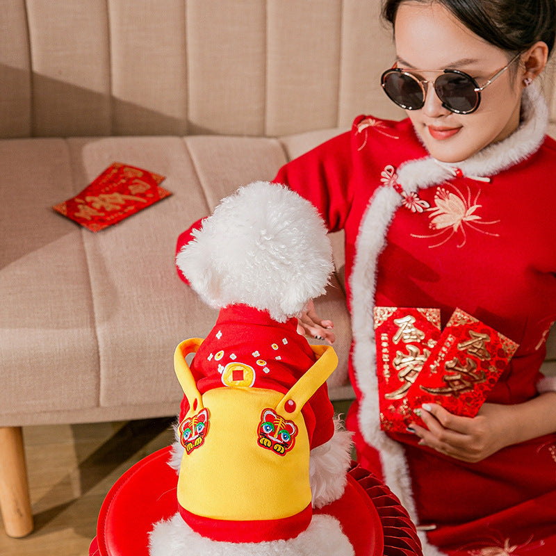 SO CUTE! Cat Chinese New Year Sweater Tiger Patch
