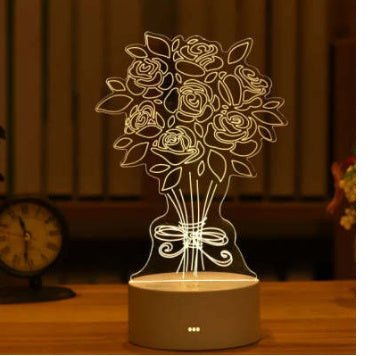 3D Lamp Acrylic USB LED Night Lights Neon Lamp For Room Decor Valentines Day Gifts