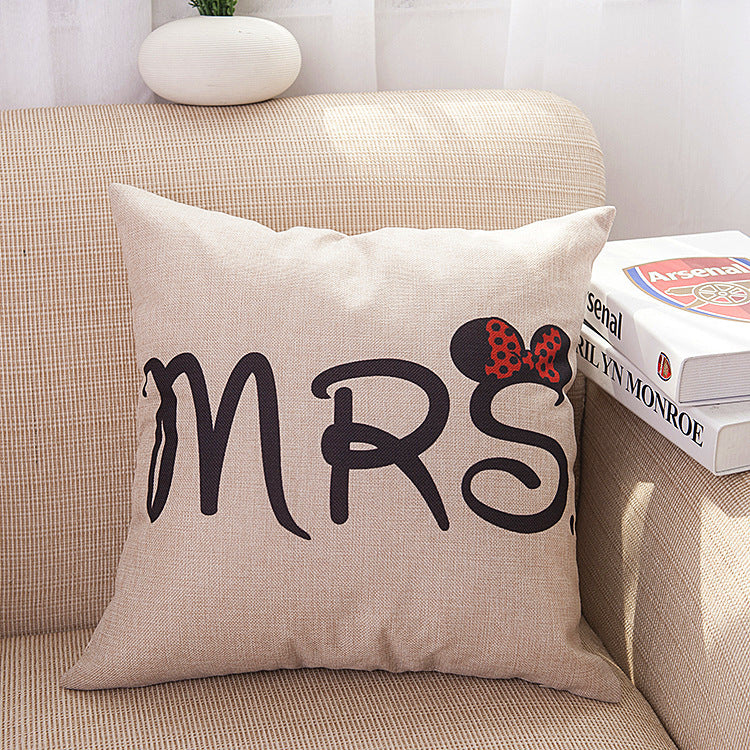 Valentine linen pillow sofa cushion