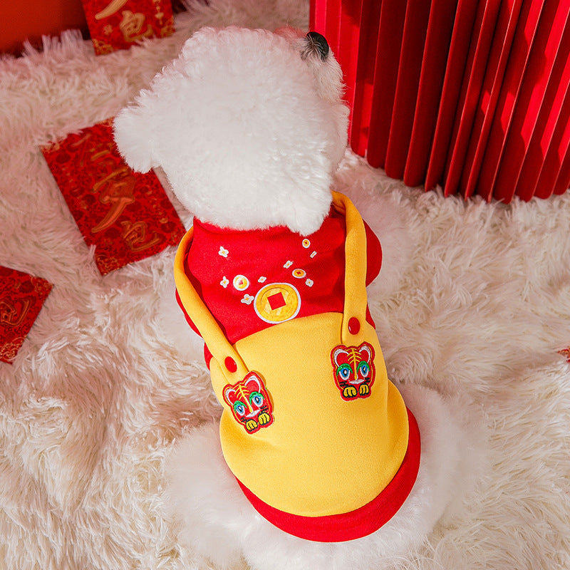SO CUTE! Cat Chinese New Year Sweater Tiger Patch